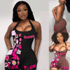 Street Tight High Elastic Printed Halter One-Piece Suit