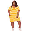 V-neck Striped Loose Dress