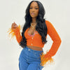 CARDIGAN SLIM LONG SLEEVE RUFFLE TOP