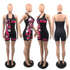 Street Tight High Elastic Printed Halter One-Piece Suit
