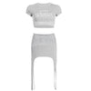 Sexy Bare Midriff Slim Fit T-shirt Skirt 2PC Set