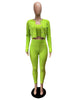 Solid Color Knitted Sweater Sexy Slim-Fit Cardigan 3PC Set