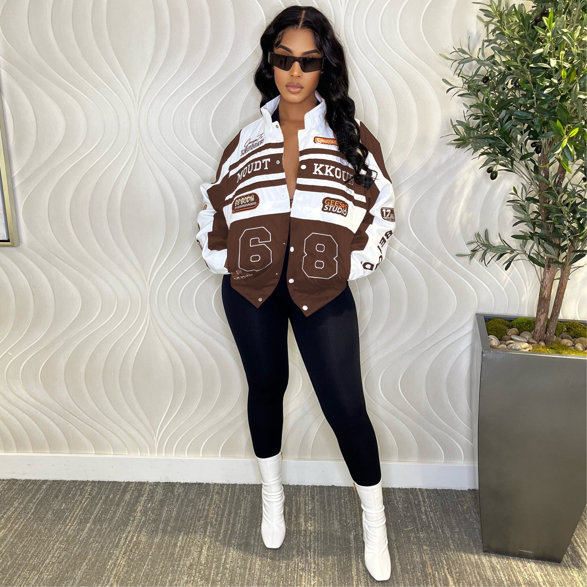Autumn and Winter Detachable Hot Girl Fan Car Cardigan Embroidery Coat Jacket