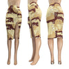 Camo Leaf Print Pocket Split Zip High Waist Skirt