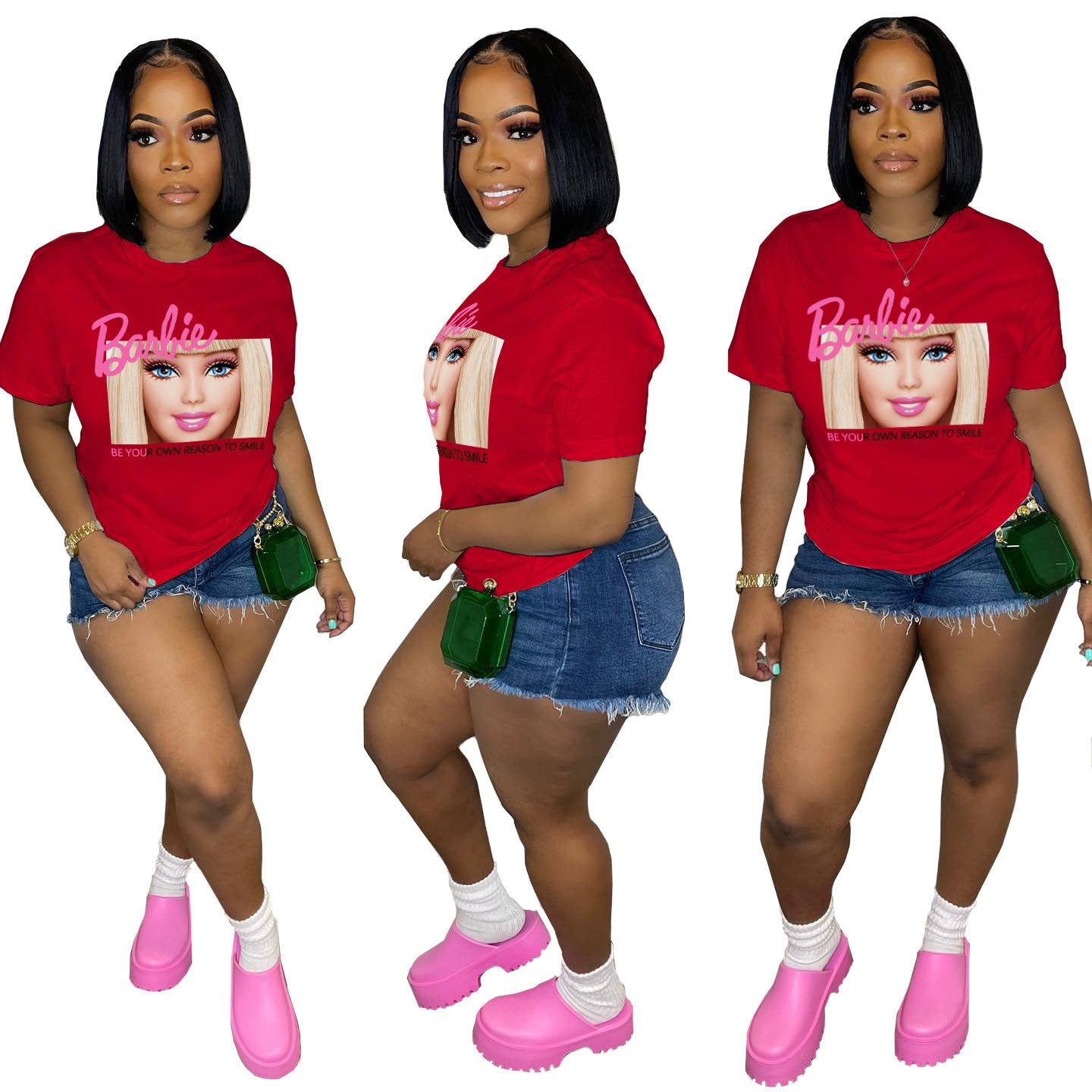 Barbie Printed Straight Pullover T-shirt