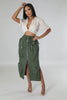 Pocket Workwear Large Lace Up Skirt