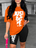 Casual Sports Printed Short Sleeves 2PC SET