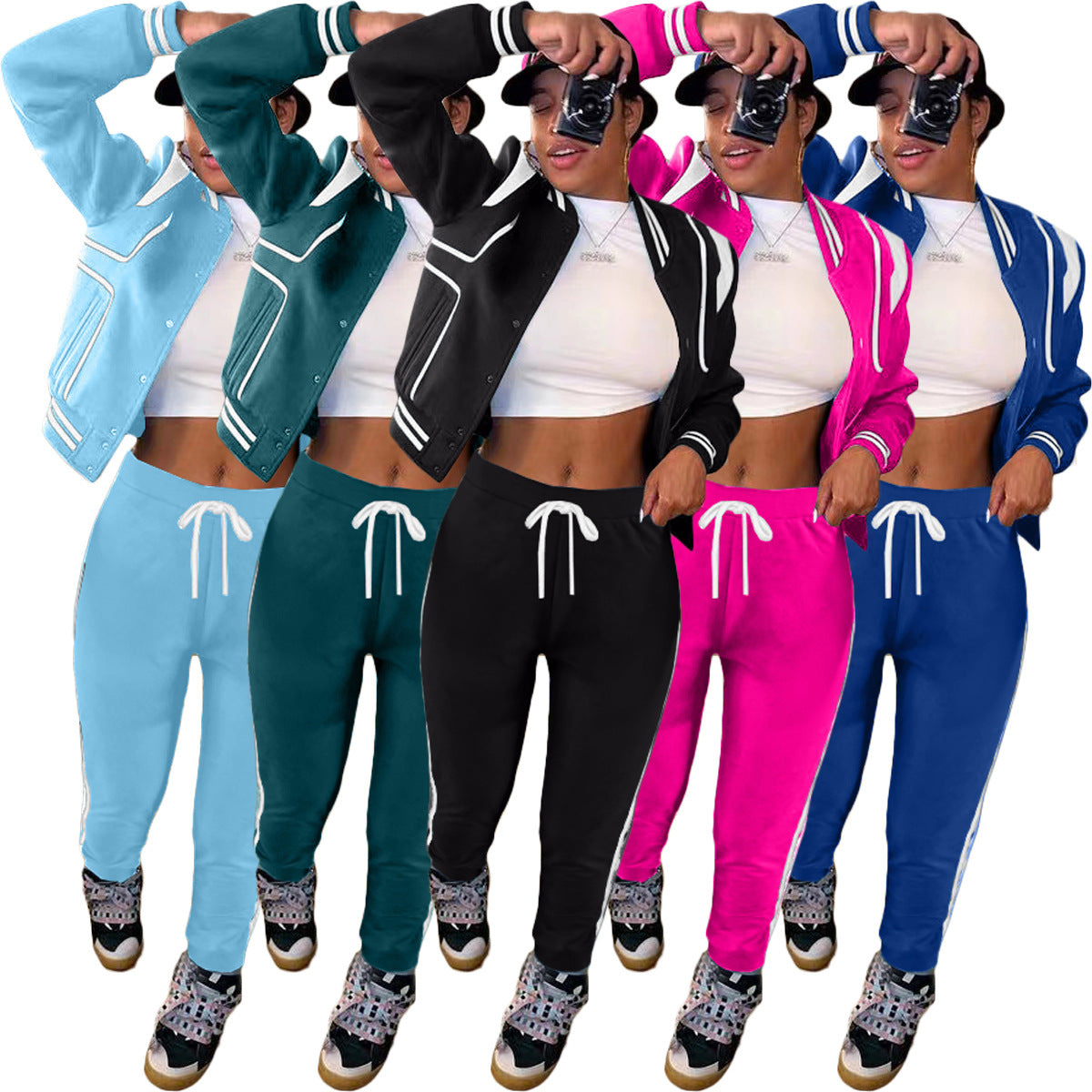 Fashion Leisure Sports Set Double Thread Baseball Jersey 2pc