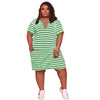 V-neck Striped Loose Dress