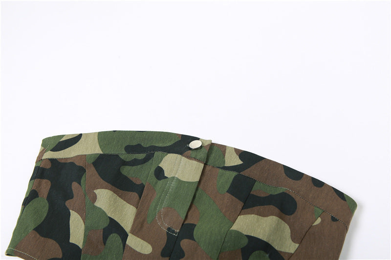 Bra Camouflage Top, Buttocks Wrapped Skirt Set