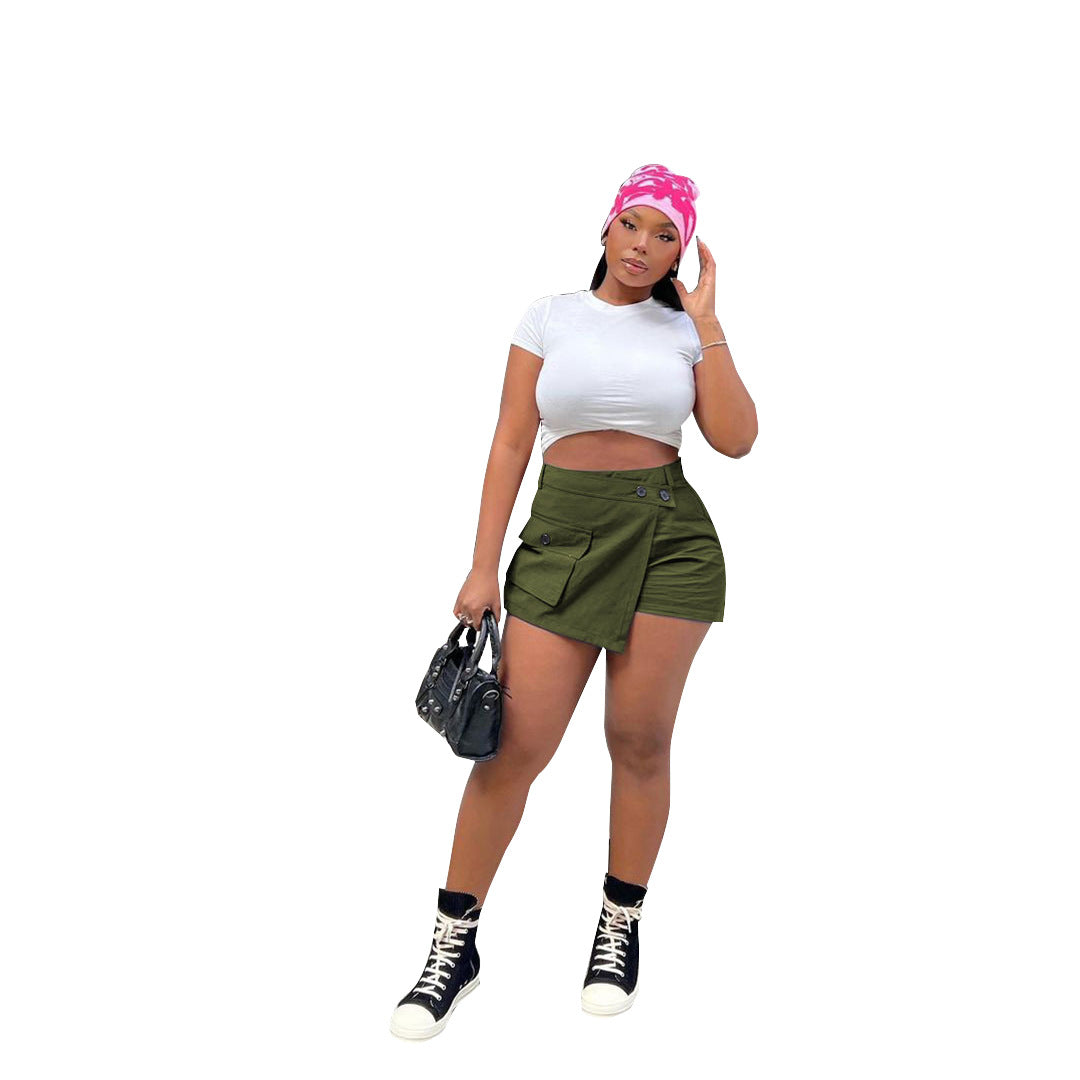 Zipper Pocket Skirt Shorts