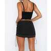 Solid Color Pleating Rubber Band Sprin Sports Suit Skir