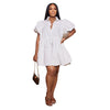 Puff Sleeve Loose Pleated Dress