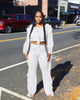 Casual Solid Color Knitted Long Sleeve Tassel Suit Women's Knitted Sweater