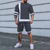 Men's Loose Multicolor round Neck Short Sleeve 2PC set