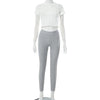 Contrast Color Pocket Top Tight Trousers Sports and Leisure Set