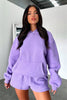 Solid Color Long Sleeved Shorts Hoodie Two-piece Set