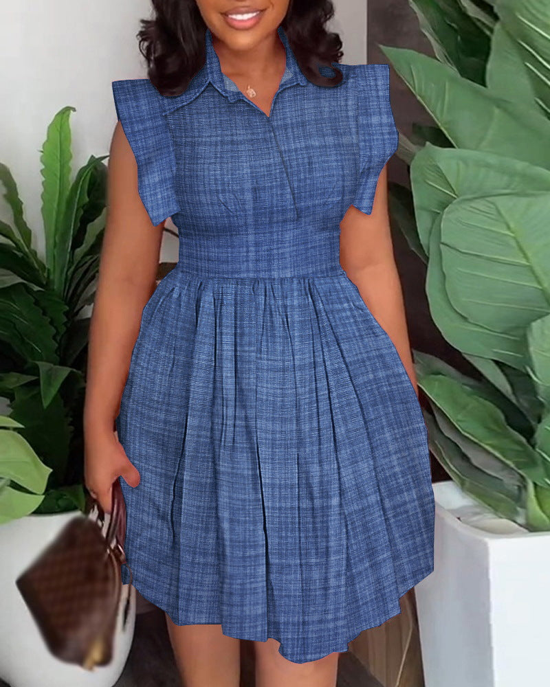 Ruffle Edge Panel Dress