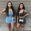 Camisole High Waist Hip Lift Shorts Casual Sports 2PC