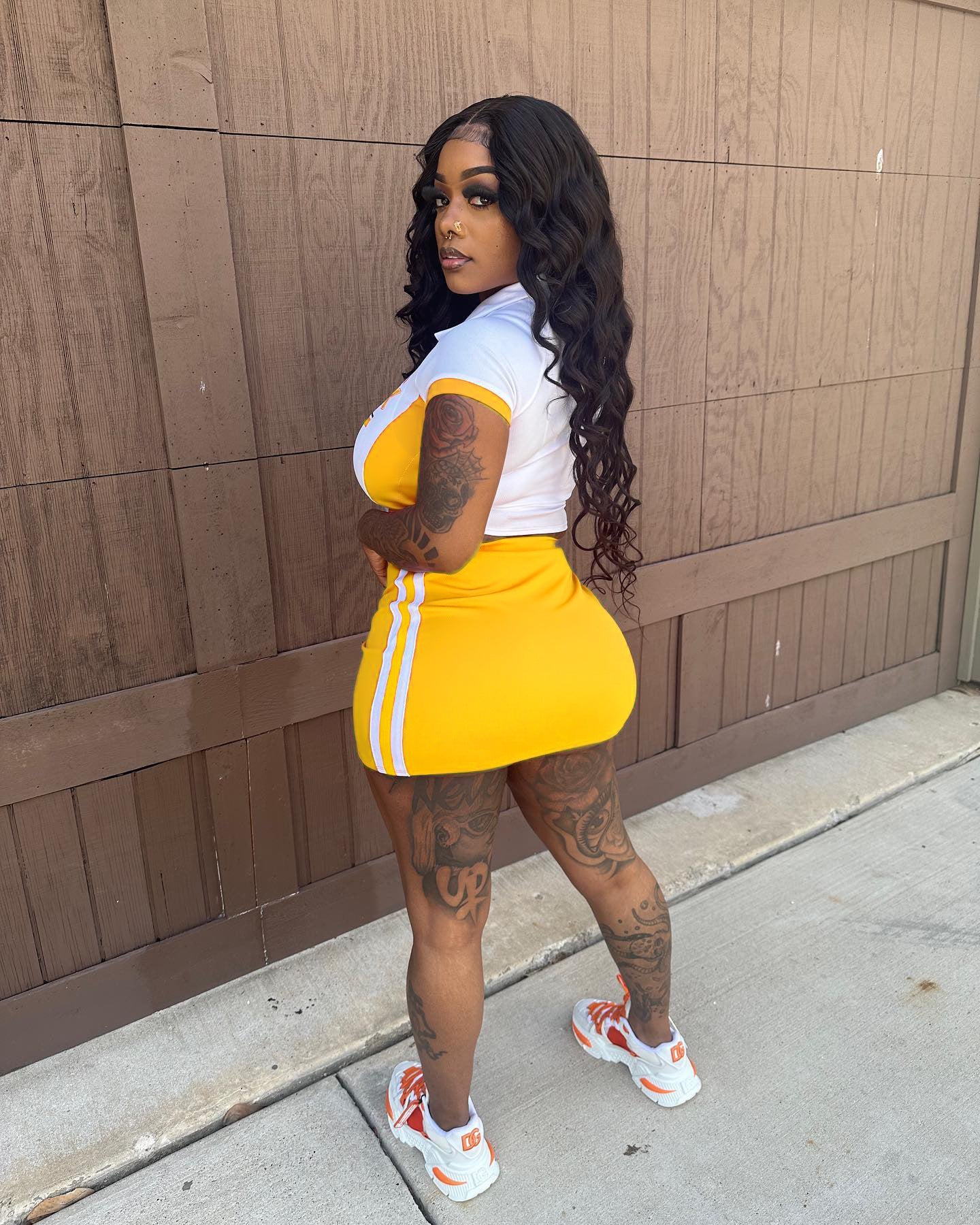 Printing Lapel Sexy Two-Piece Set