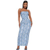 Slim Fit Backless Printed Tube Top Dress