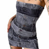 Printed Backless Top Sheath Dress