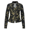 Camouflage Pocket Long-Sleeve Zipper Stand Collar Coat