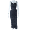 Solid Color Suspender Hip Skirt Two-piece Set