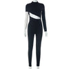Tight solid color irregular umbilical jumpsuit pants