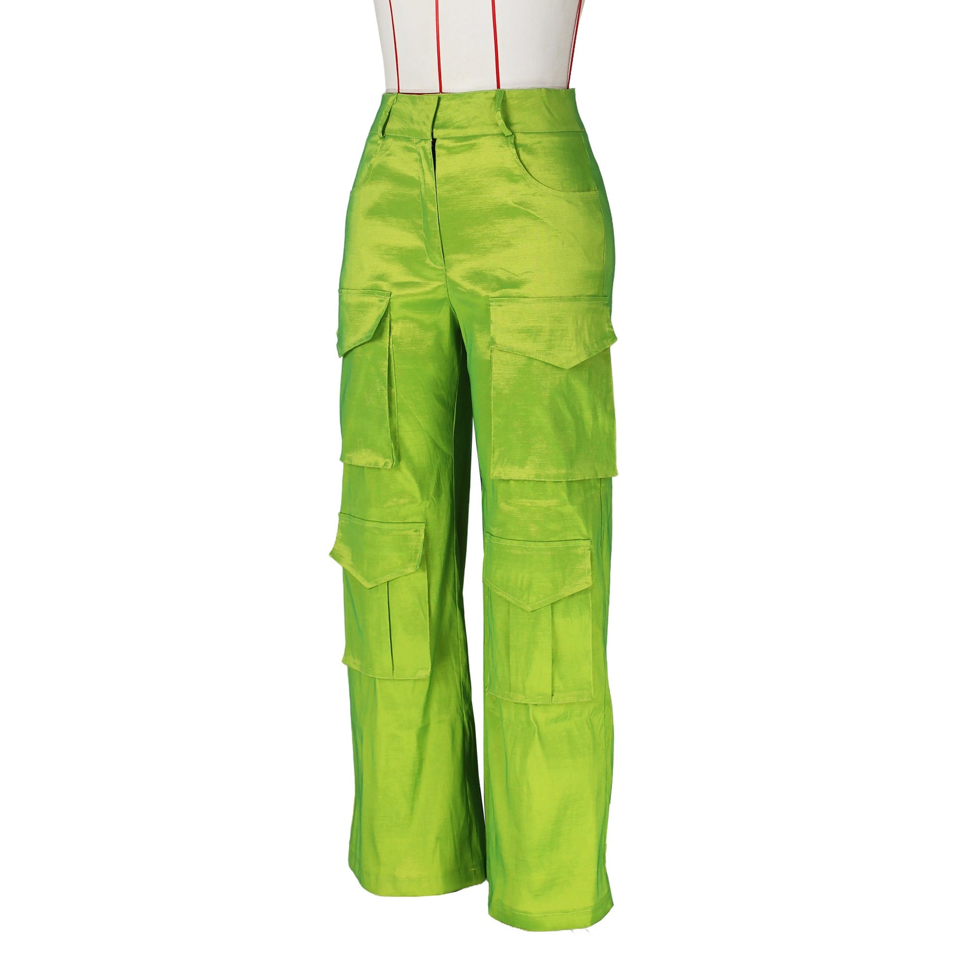 Solid Color Multi-Pocket Workwear pants