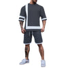Men's Loose Multicolor round Neck Short Sleeve 2PC set