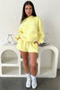 Solid Color Long Sleeved Shorts Hoodie Two-piece Set