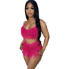 See-through Knitted Hand Crochet Tassel Beach Short Suit