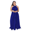 Sleeveless Off Shoulder Simulated Silk Pleated Large Swing Dress