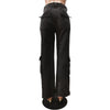 Perforated Burnt Flower Work Bag Micro Horn Denim Pants