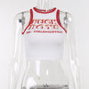 Contrast Color Letter Print Short Vest Versatile Top