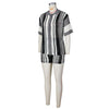 Hollow out See-through Contrast Color Lapels Knitted Shorts Suit