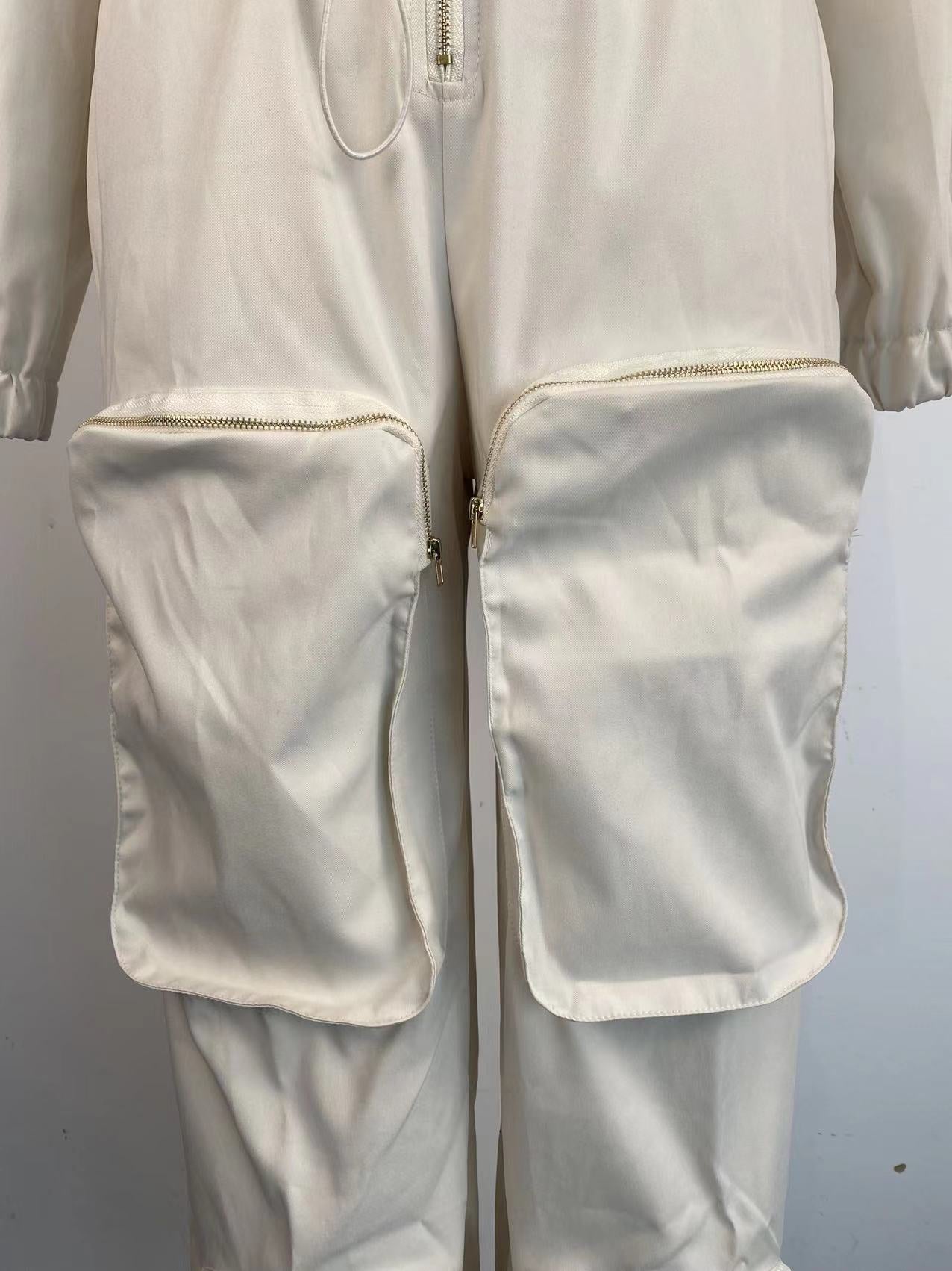 Waist-Tight Cargo Overalls Casual Trousers