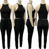 Solid Color Pleating Vest 2PC Set
