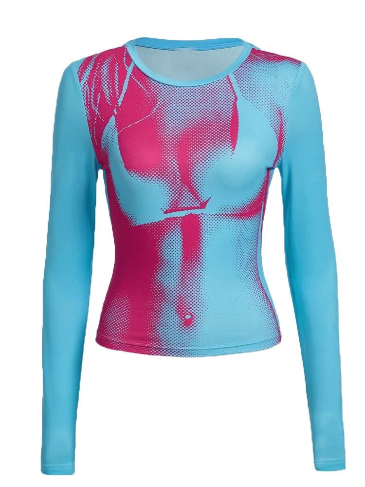 3D Printed Slim-Fit round Neck Top