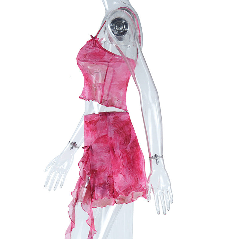 Sleeveless Split Skirt 2PC Set