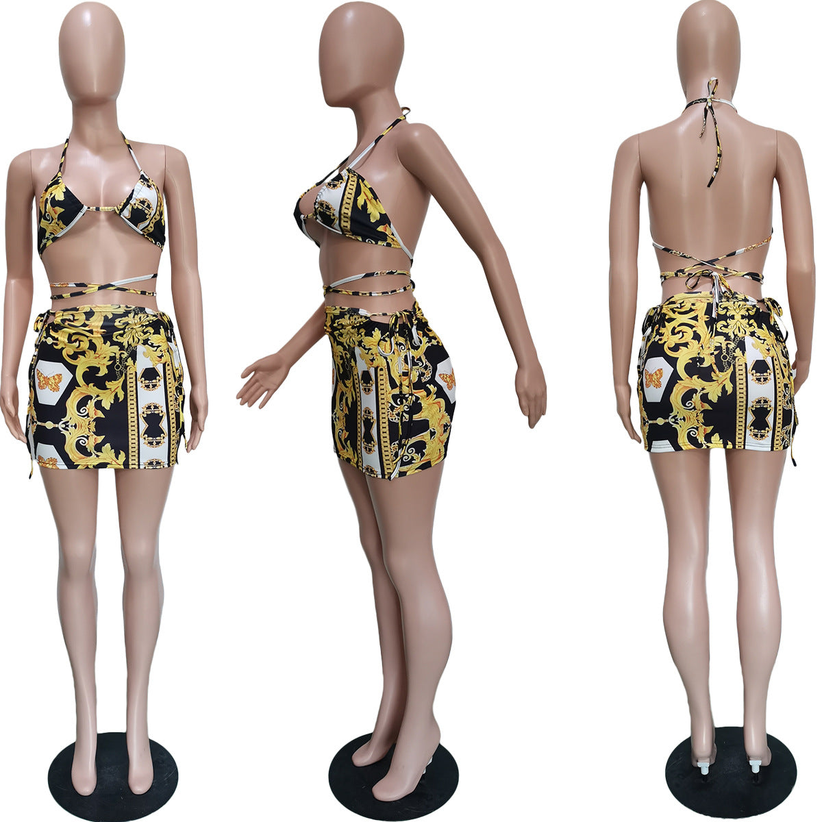 Pattern Printed Swimsuit Set