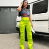 Solid Color Multi-Pocket Workwear pants