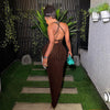 Strap Backless Popcorn Dress