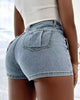 A- line High Waist Irregular Denim Skirt Shorts
