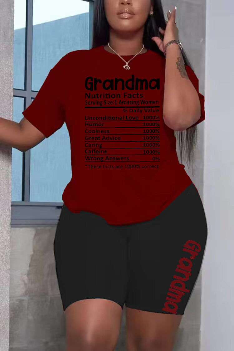 Letter Printing Casual 2PC Set