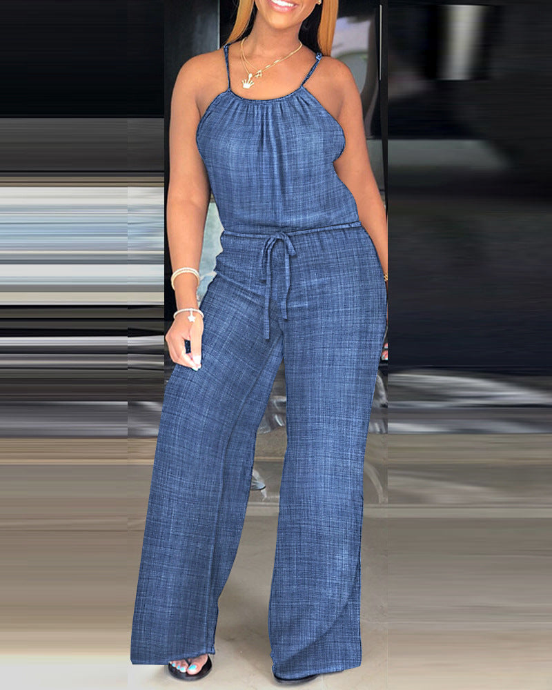 Suspender Denim Jumpsuit