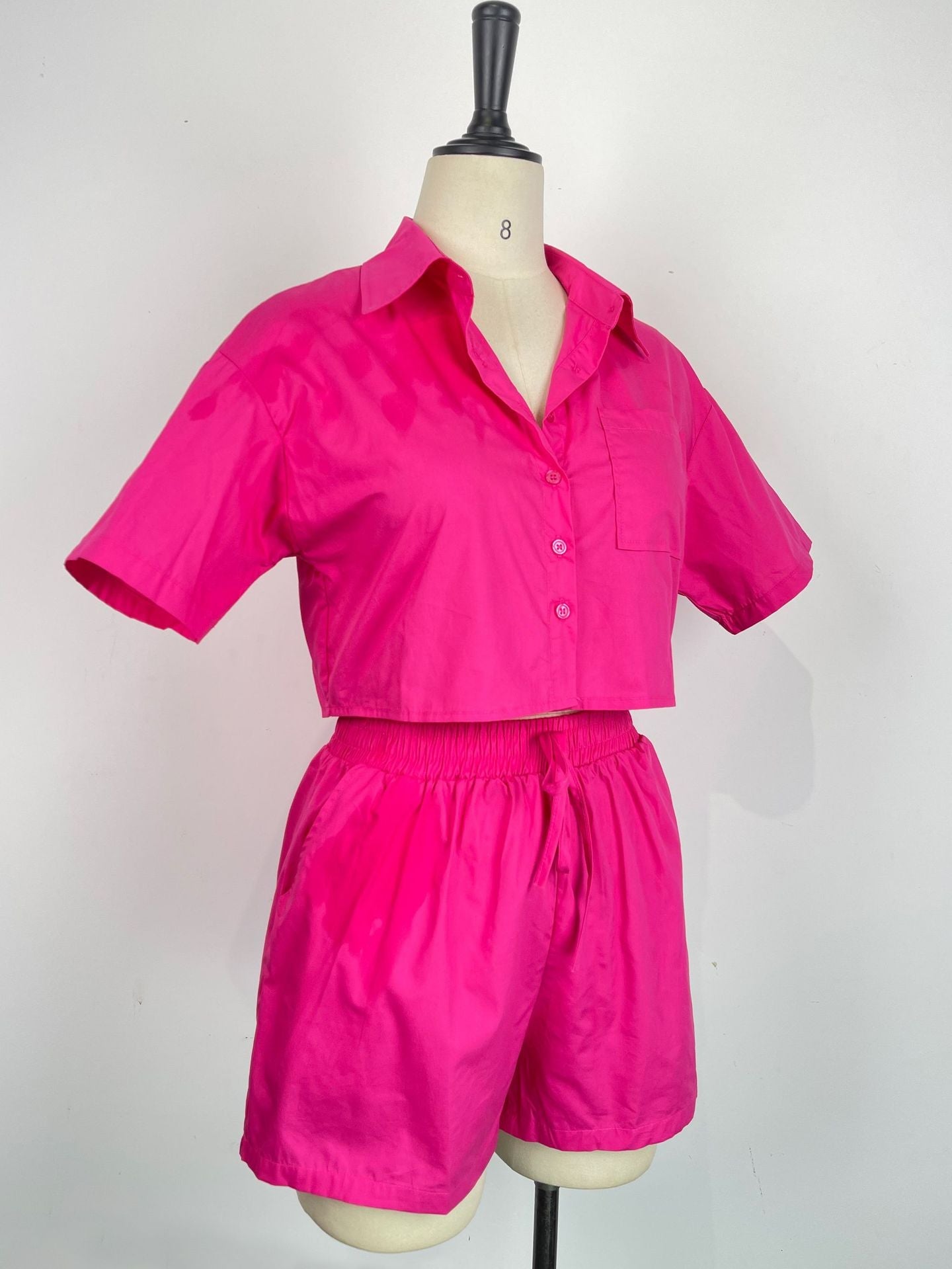 Sexy solid Two-piece Set