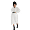 Long tassel edge fur dress
