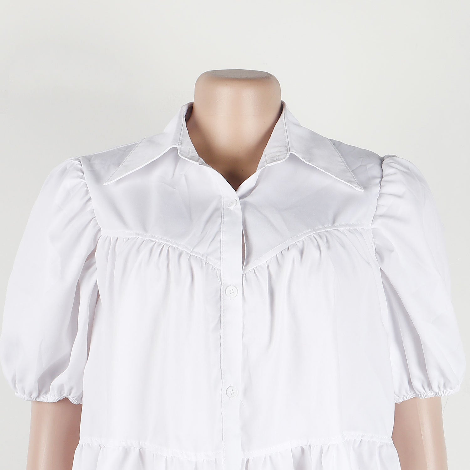 Puff Sleeve Loose Pleated Dress